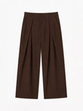 Brown Pleated Trousers
