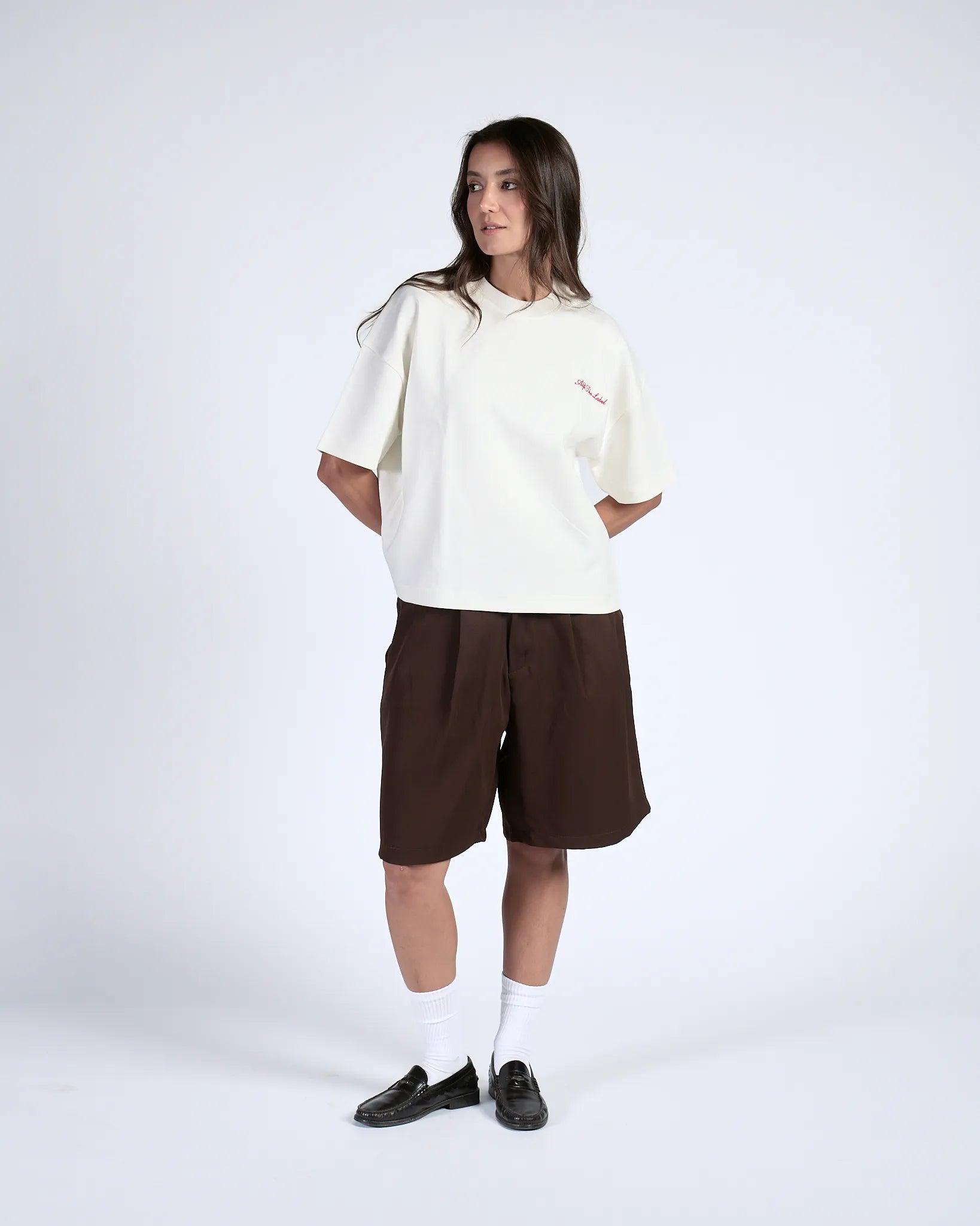 Brown Pleated Shorts