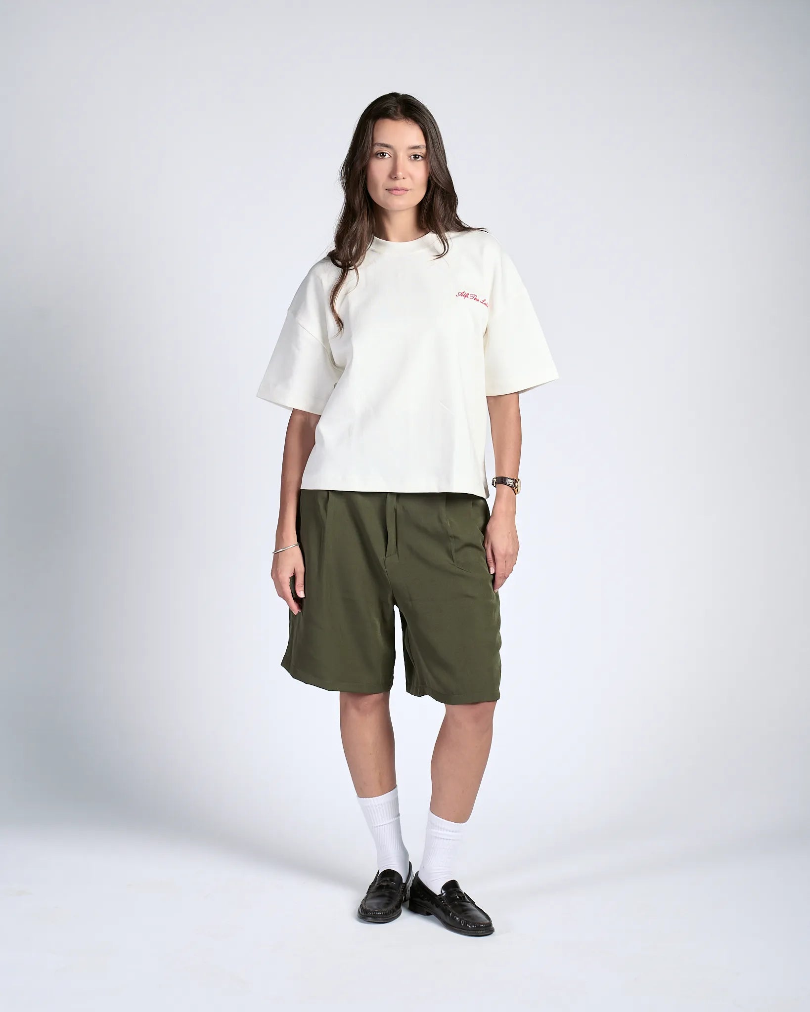 Olive Pleated Shorts