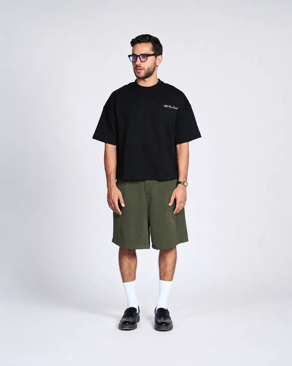 Olive Pleated Shorts