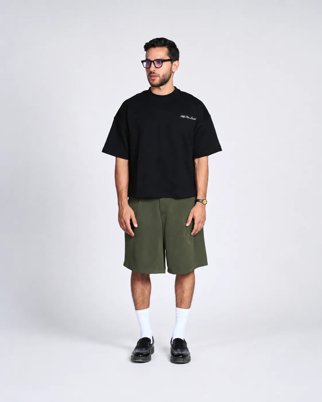Olive Pleated Shorts