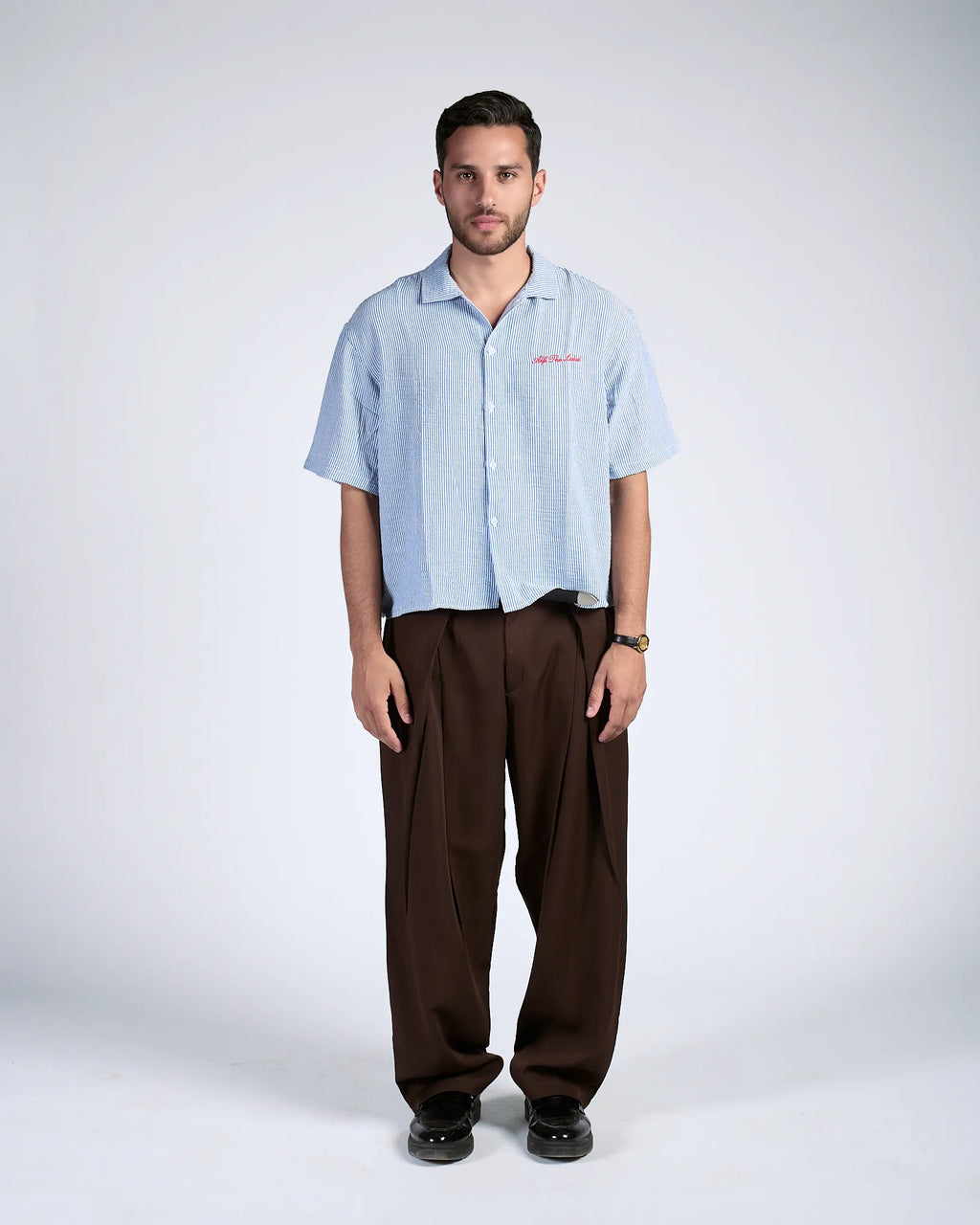 Brown Pleated Trousers