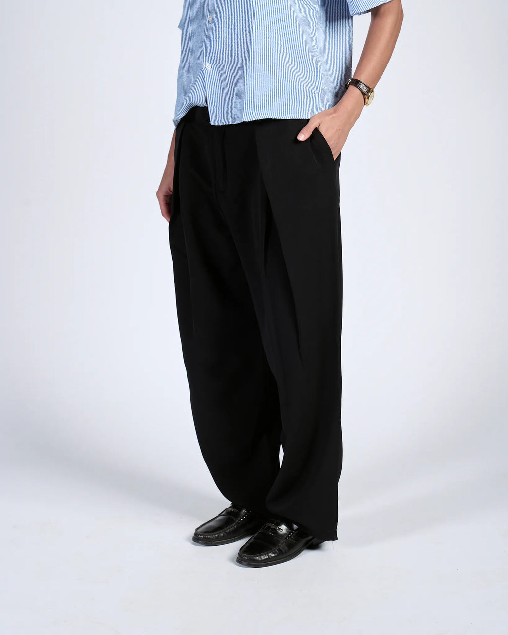 Black Pleated Trousers