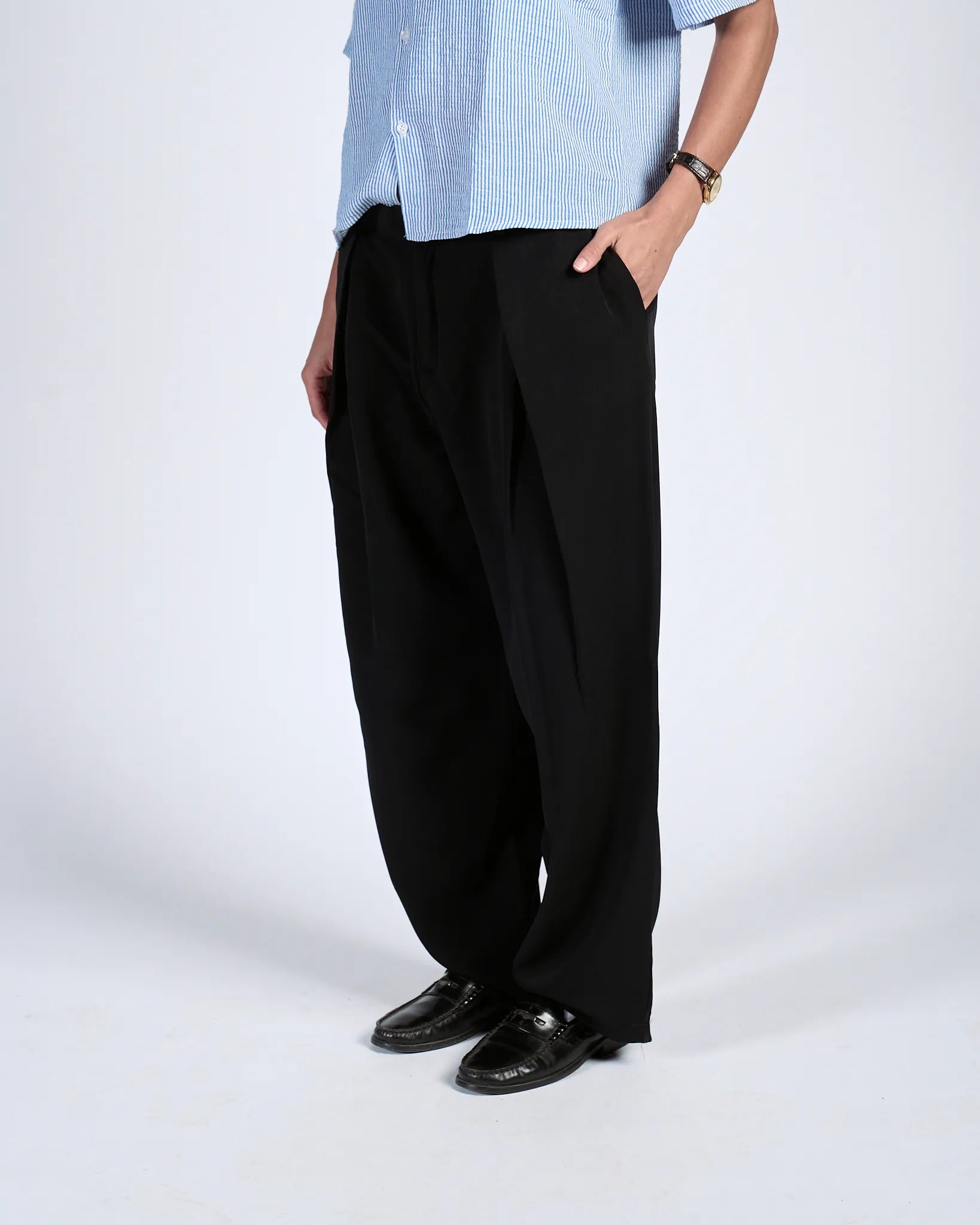 Black Pleated Trousers
