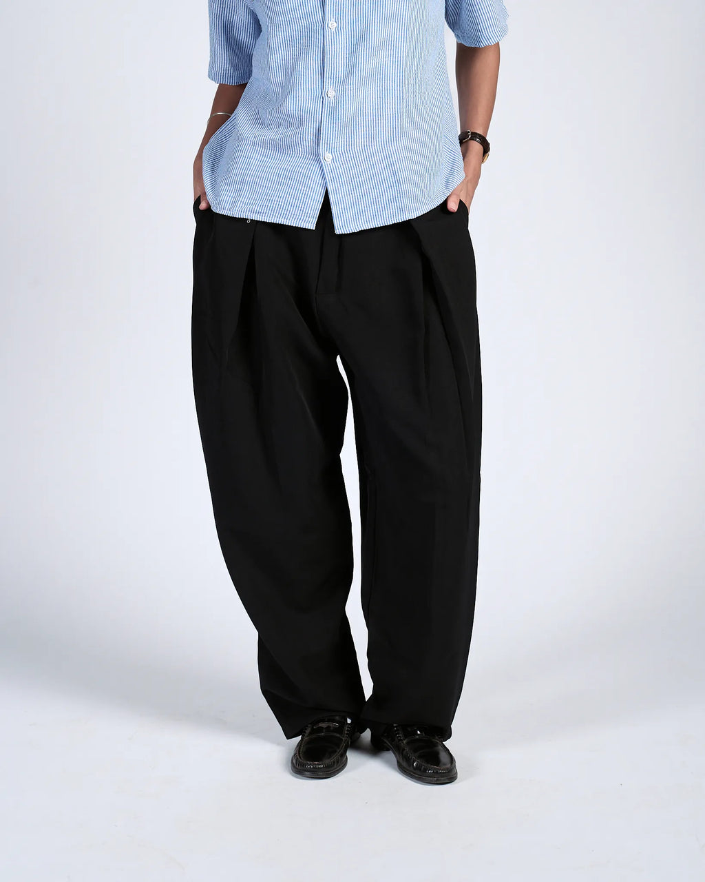 Black Pleated Trousers
