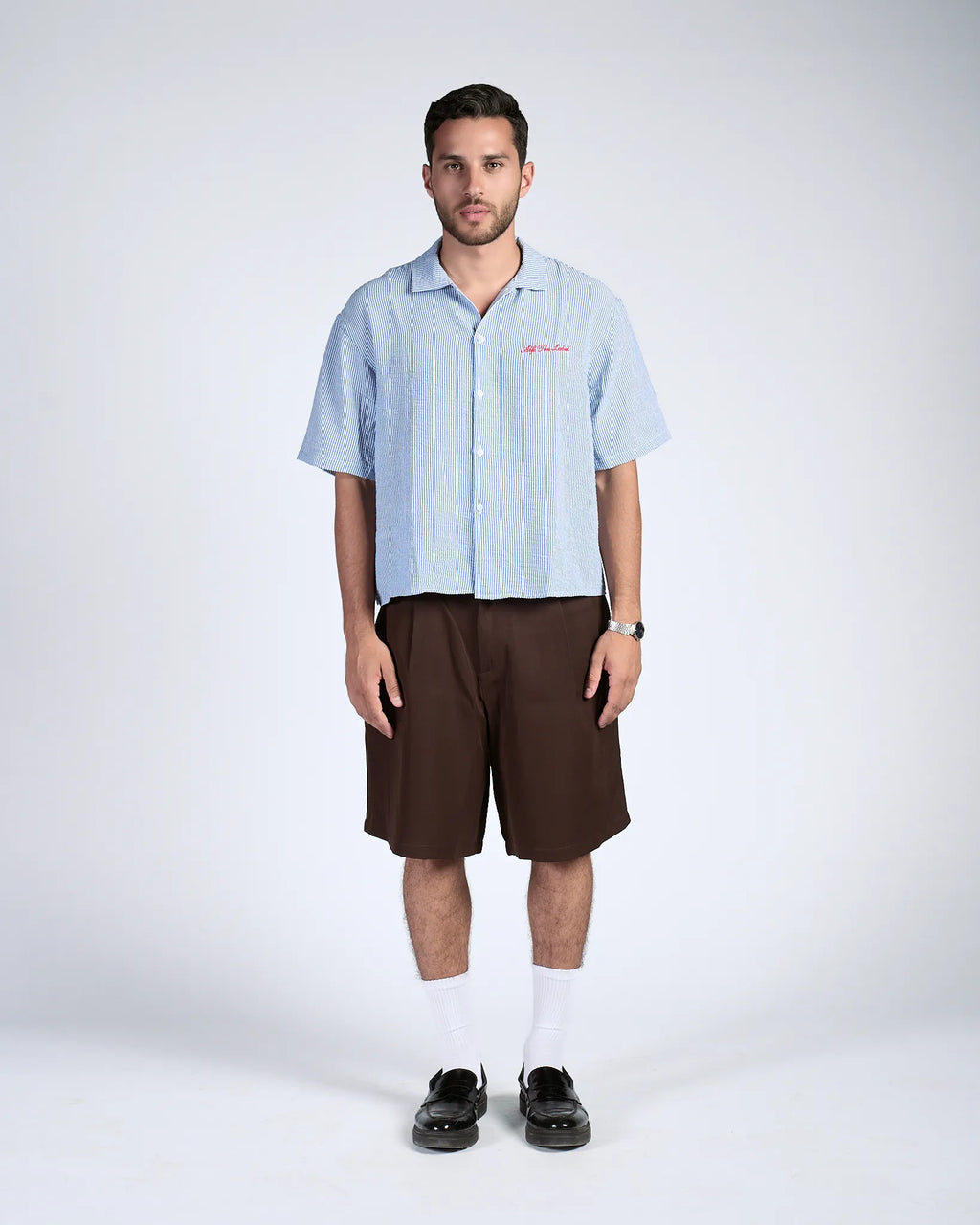 Brown Pleated Shorts