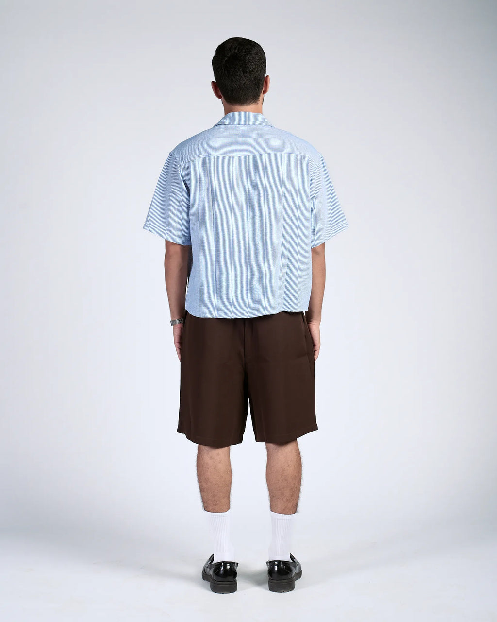 Brown Pleated Shorts