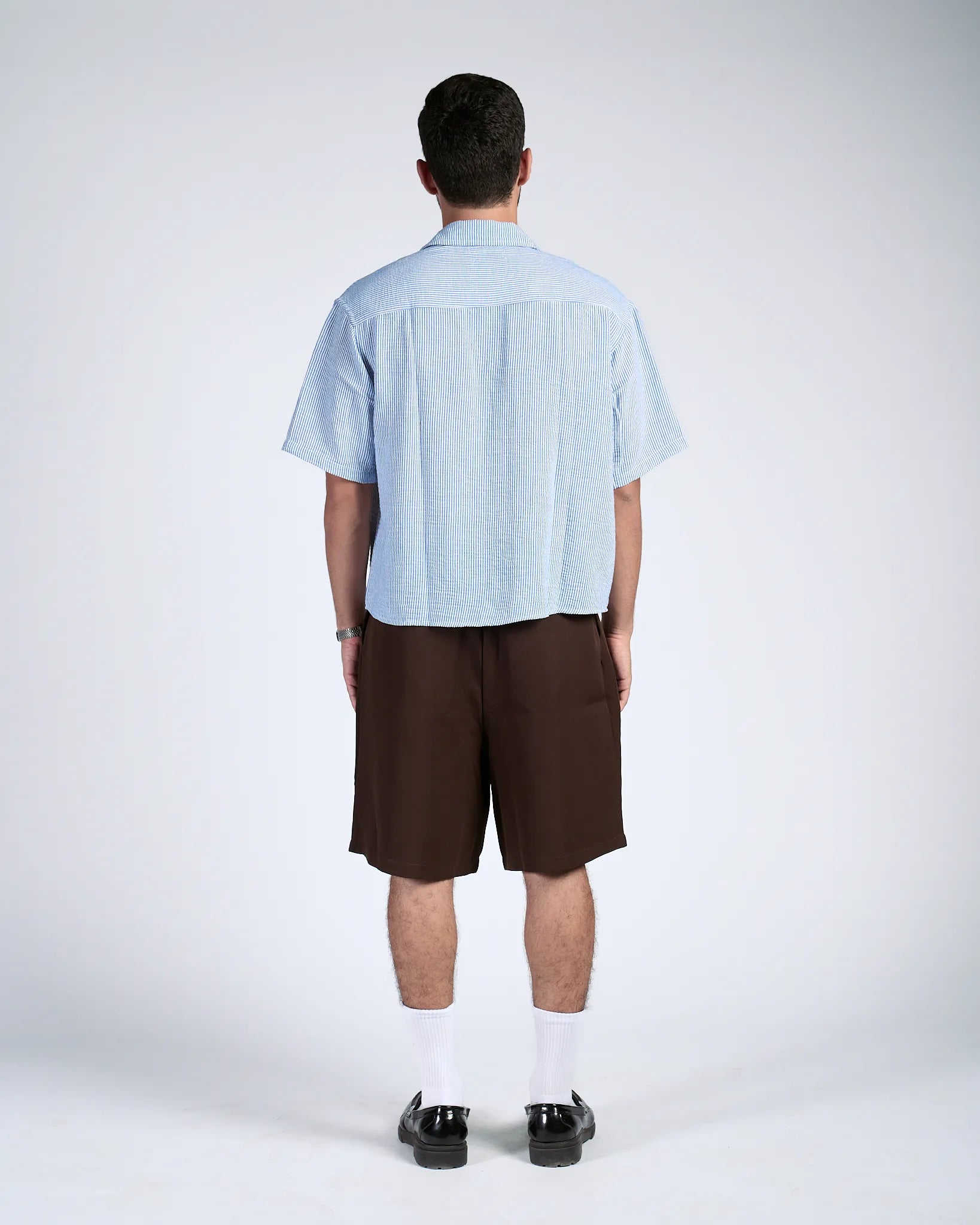 Brown Pleated Shorts