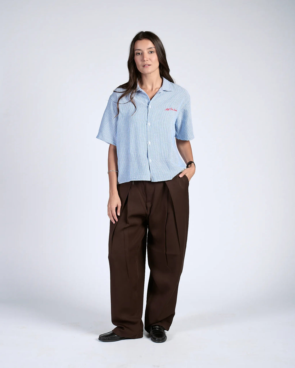 Brown Pleated Trousers