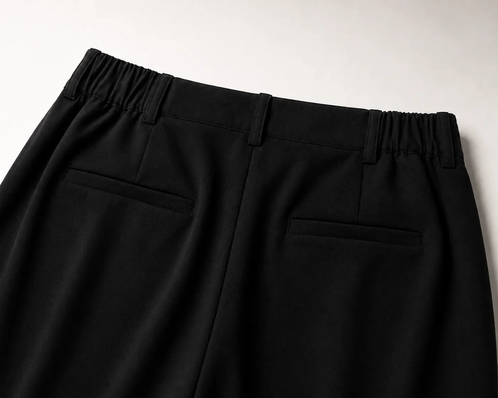 Black Pleated Shorts