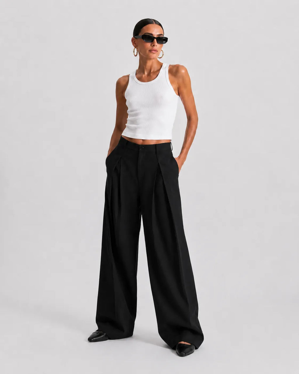 Black Pleated Trousers
