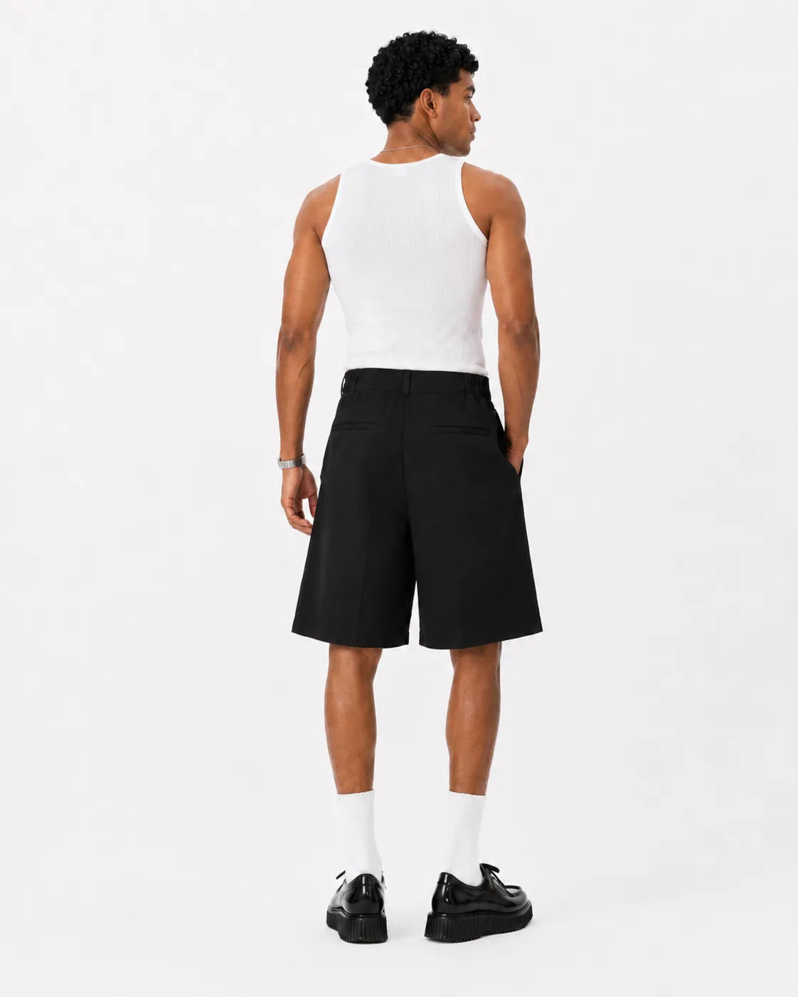 Black Pleated Shorts