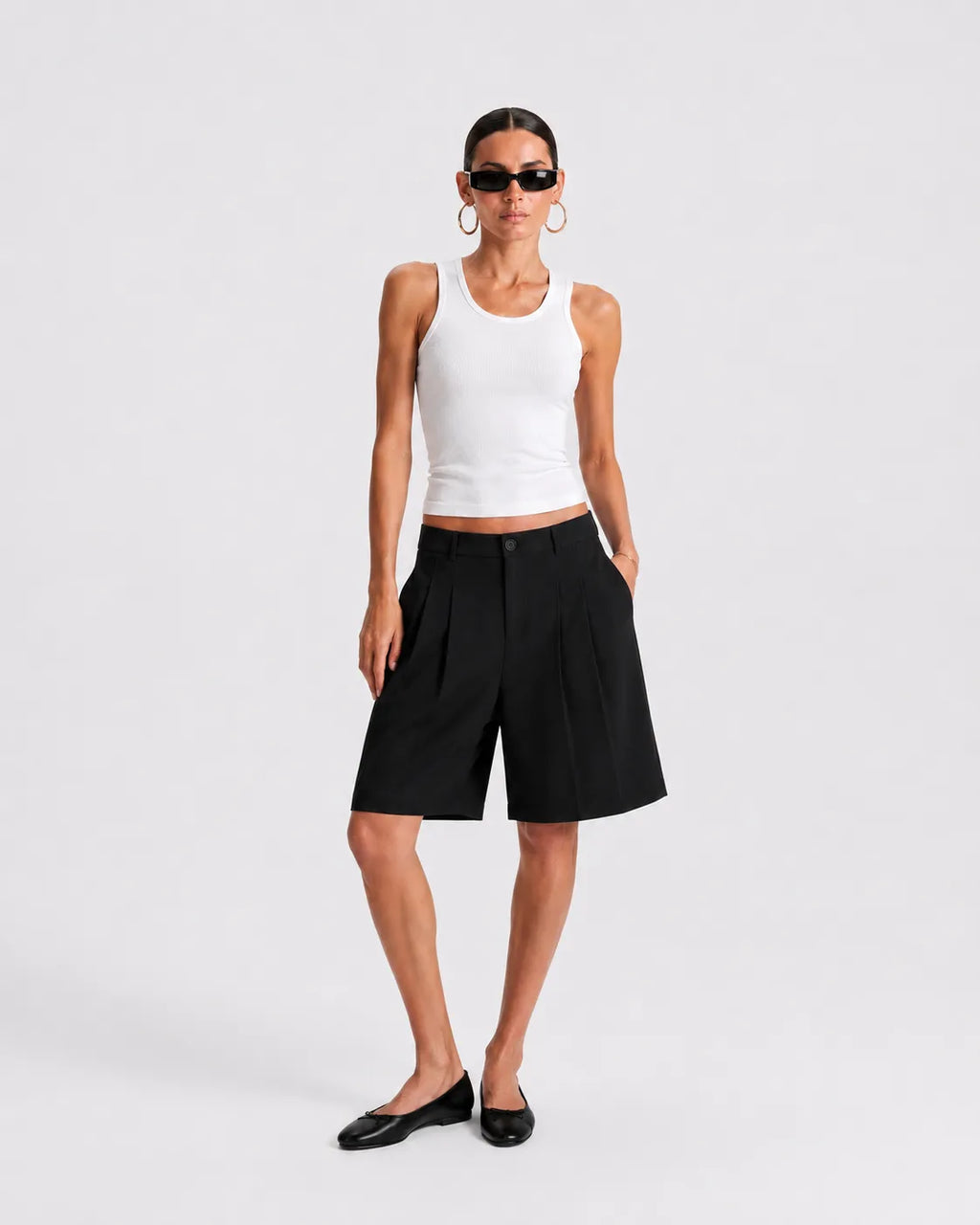 Black Pleated Shorts