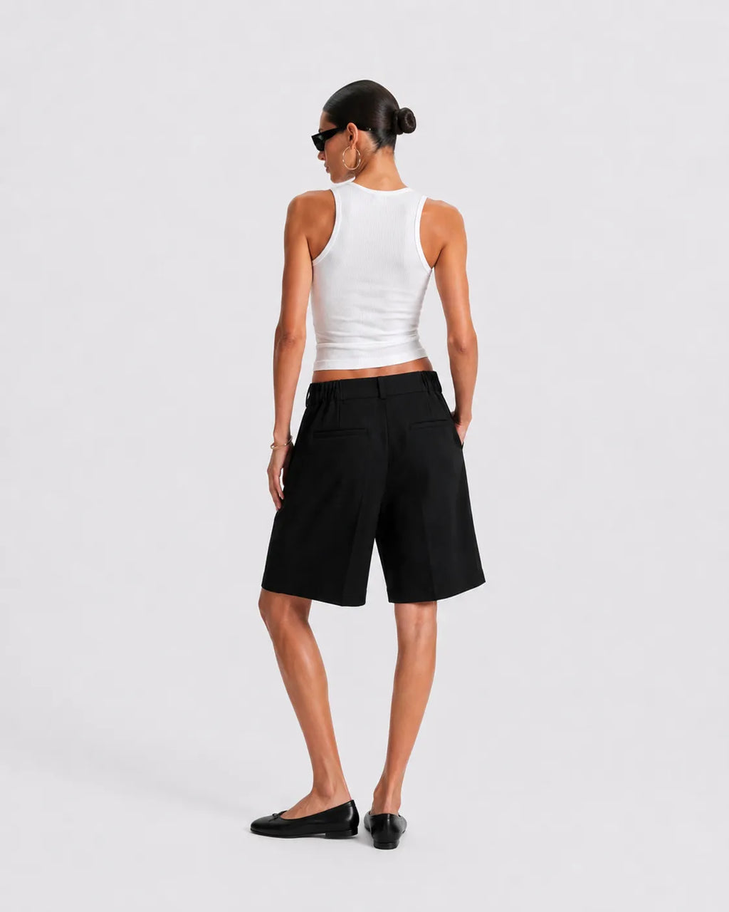 Black Pleated Shorts