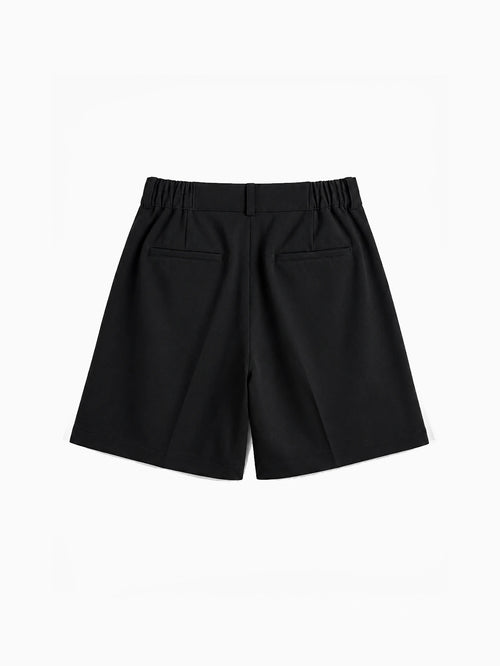 Black Pleated Shorts