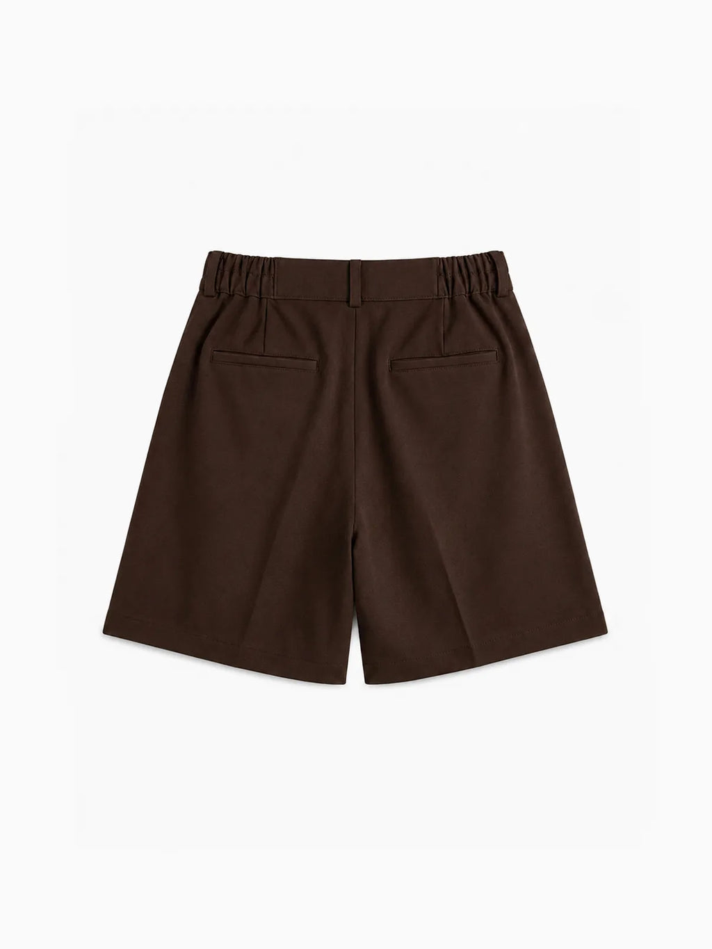 Brown Pleated Shorts