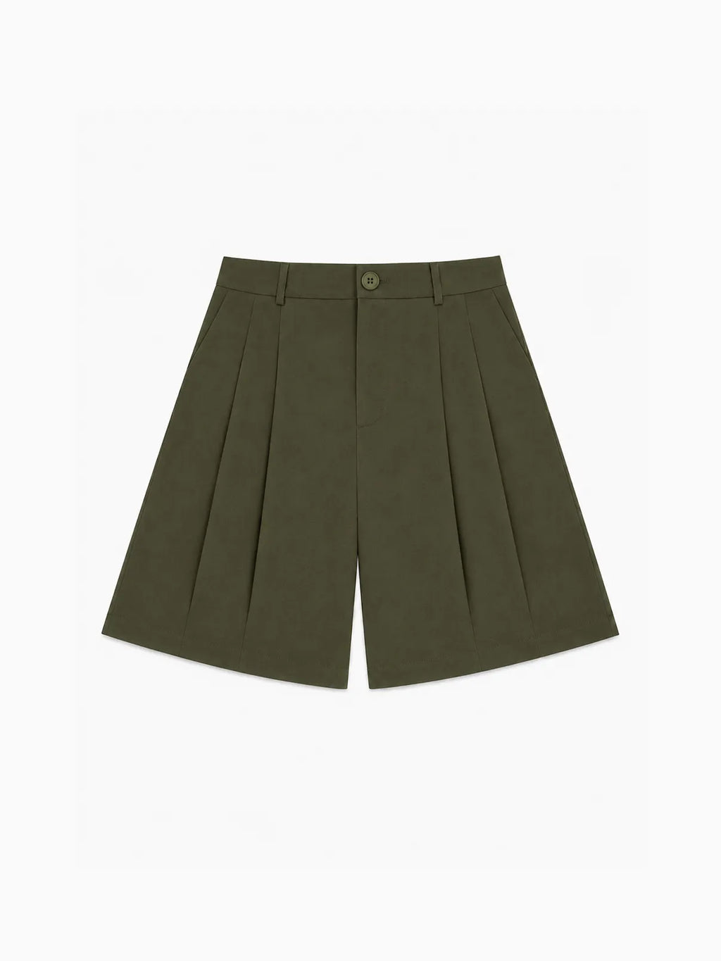 Olive Pleated Shorts