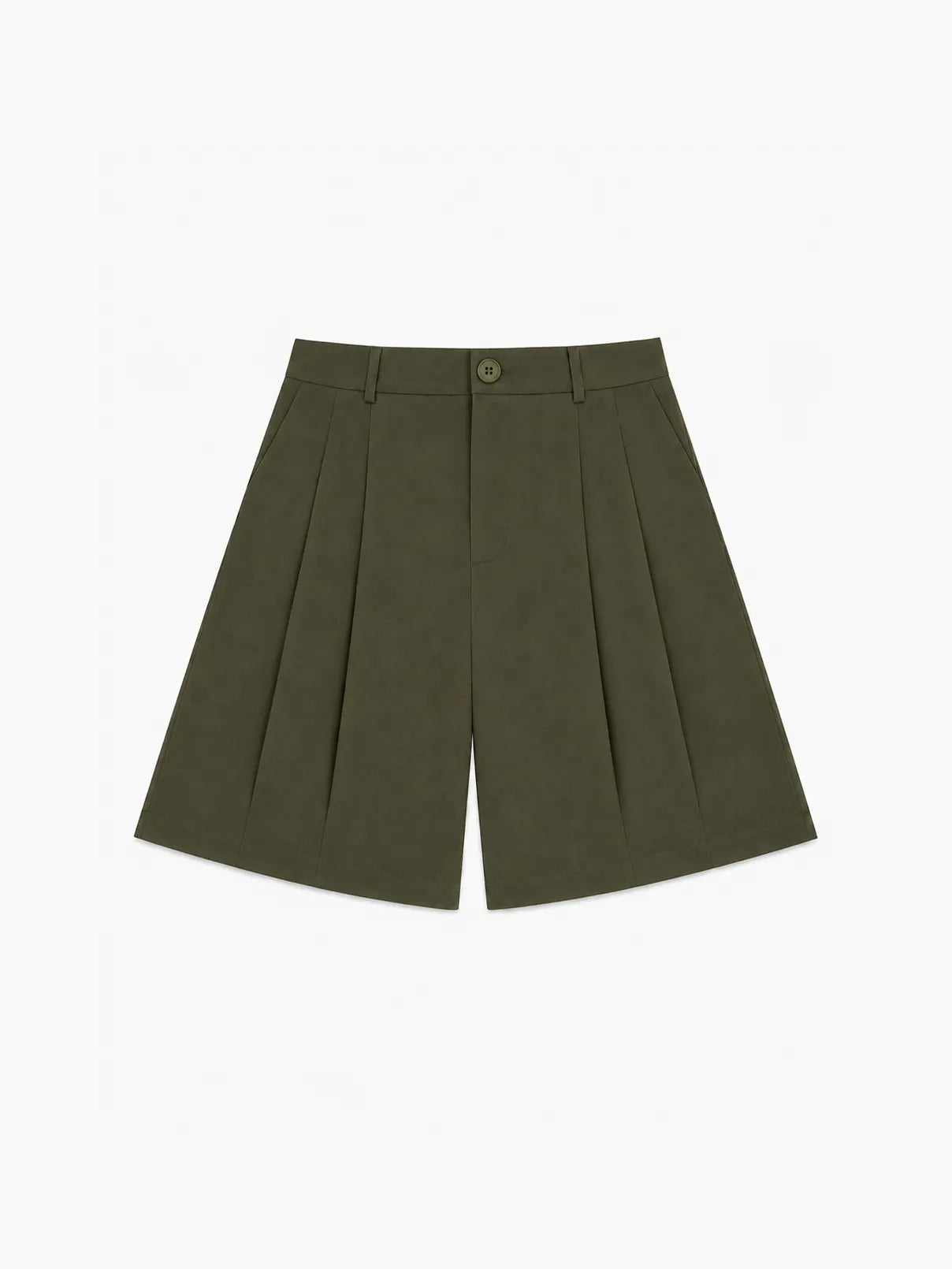 Olive Pleated Shorts
