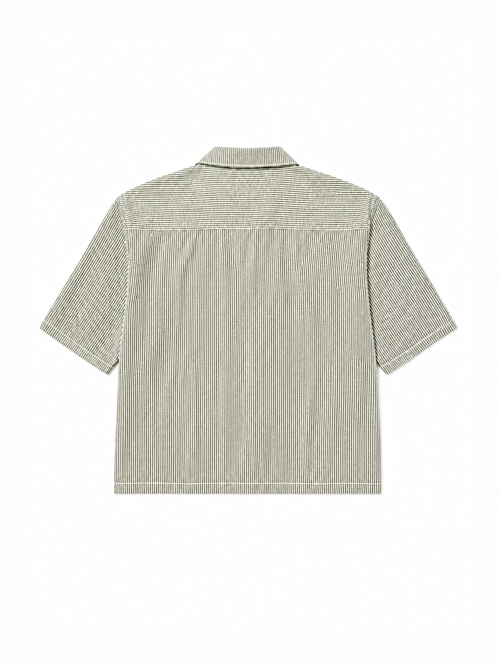 Boxy Olive Pinstripe Shirt