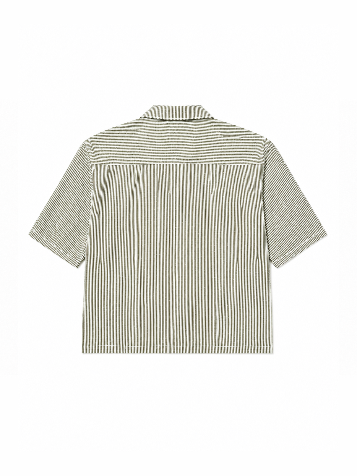 Boxy Olive Pinstripe Shirt